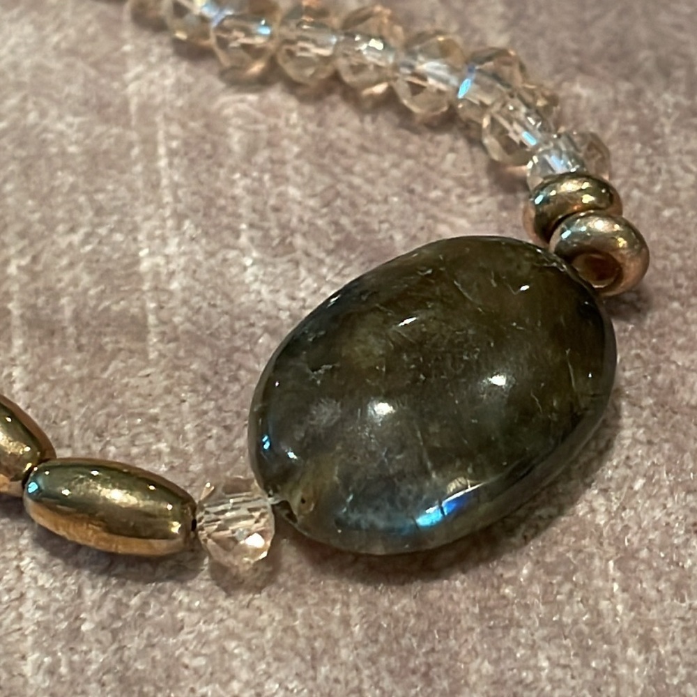 Labradorite Necklace beaded long 37” Natural Gemstone NWOTS